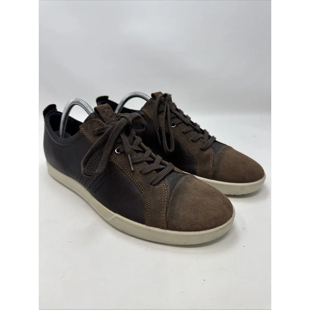 ECCO Men's Collin 2.0 Casual Lace Up Sneaker, Size 10 Leather Coffee Color.